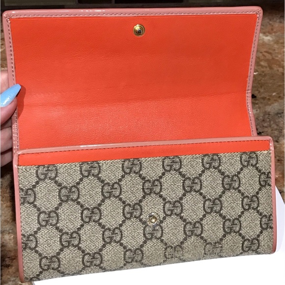GUCCI GG Supreme Ribbon Flap Coated Canvas Wallet 🔥😍🎀 - Picture 7 of 17